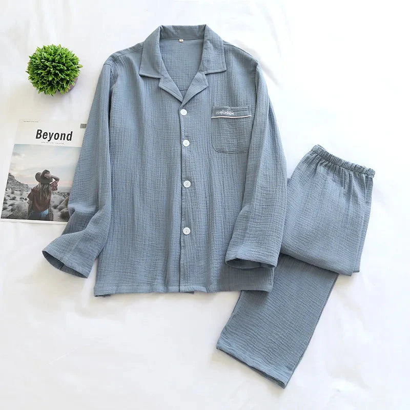 Couple's Pure Cotton Crepe Pajama Set