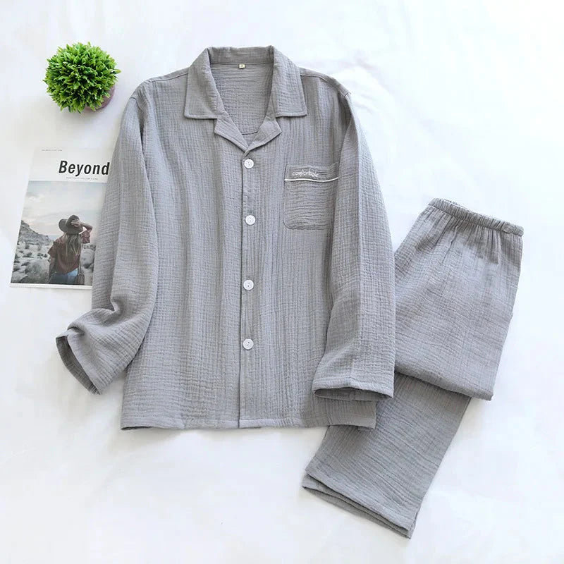 Couple's Pure Cotton Crepe Pajama Set