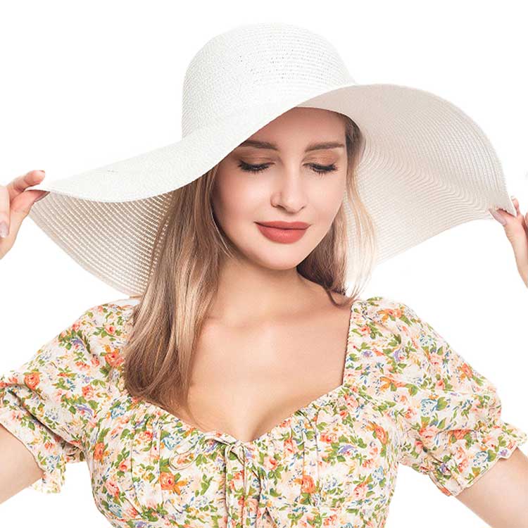 Solid Floppy Straw Sun Hat