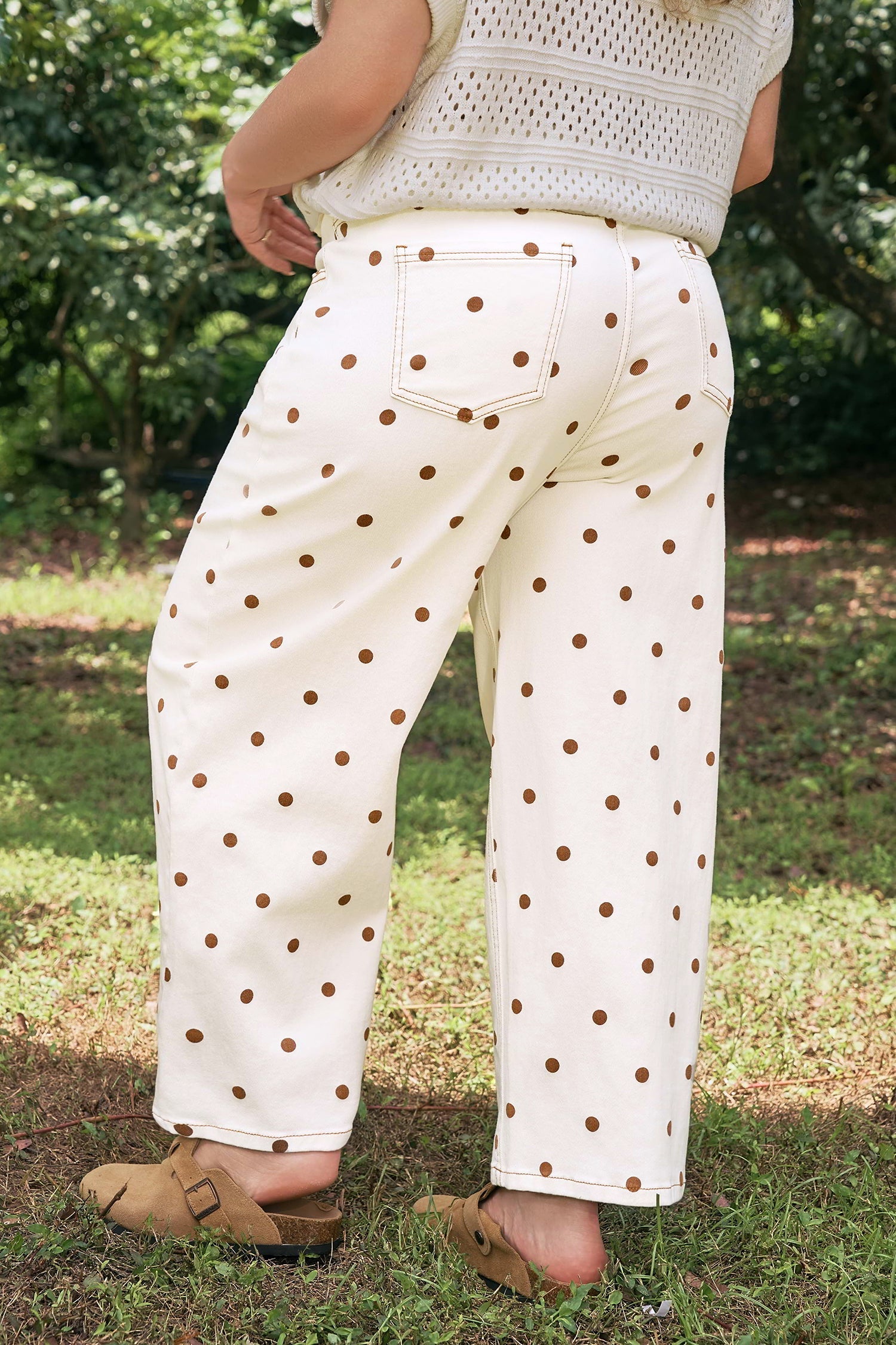 Monroe Dot Print Barrel PLUS Jeans