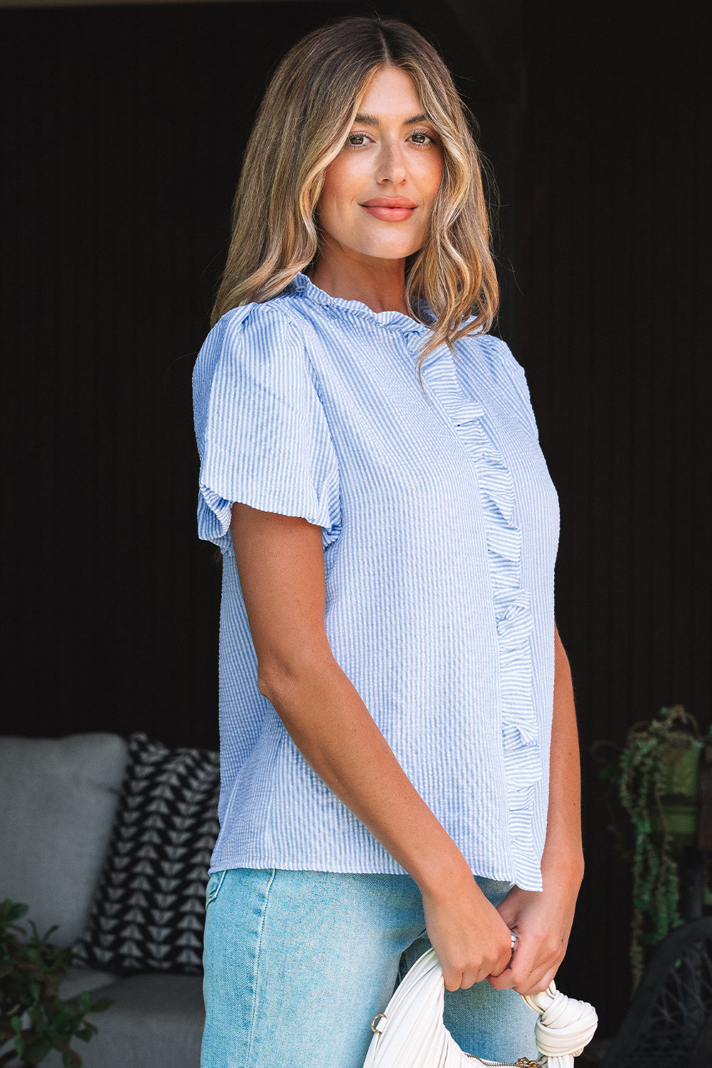 Monica Short Bubble Sleeve Shirt