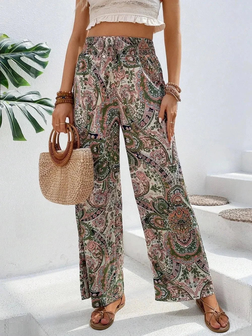 Printed Wide Leg Pants for Effortless Style and Comfort