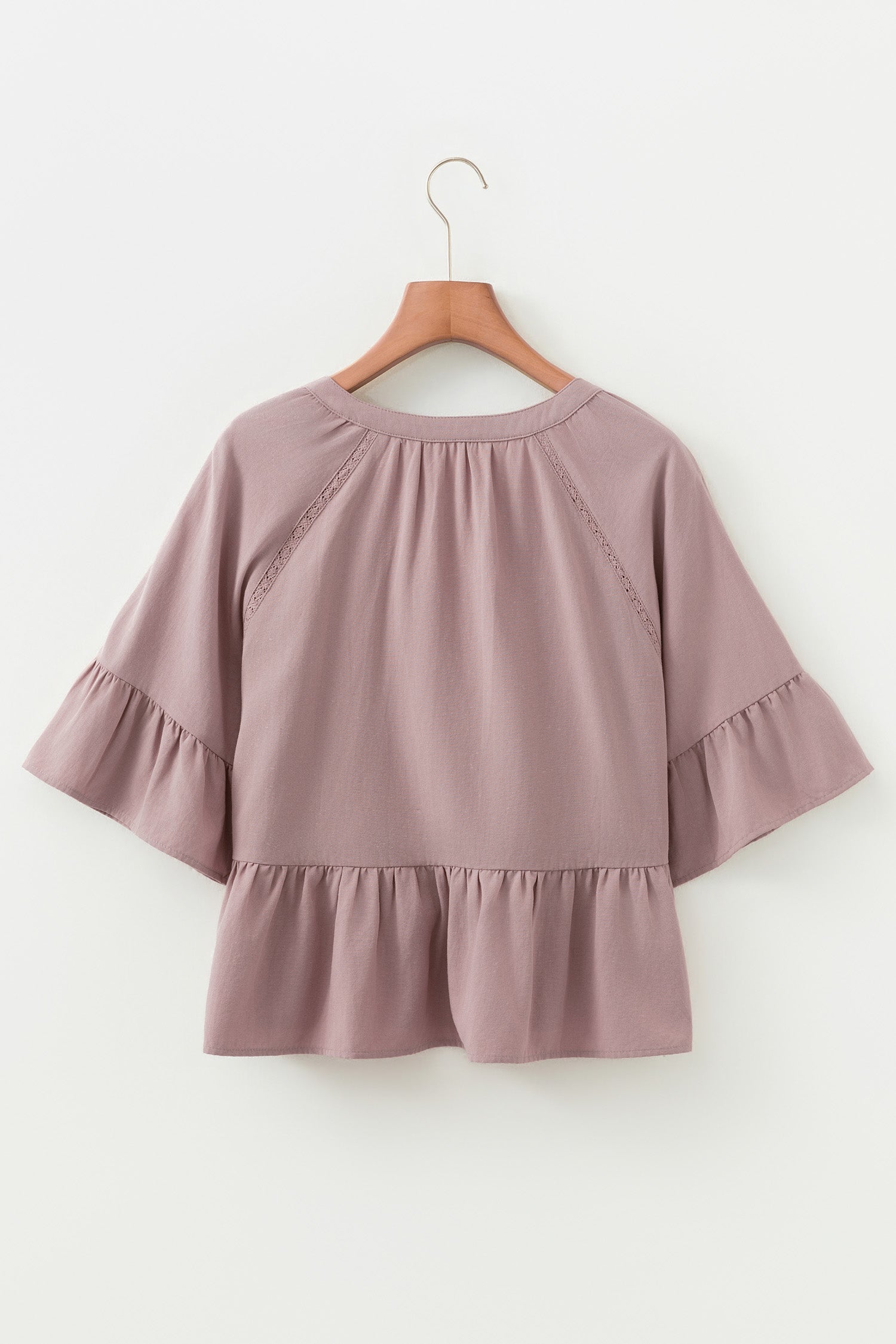 Ainsley Slit Ruffled Loose Blouse