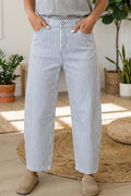 Icelynn Stripe Casual Barrel Jeans